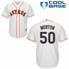 Youth Majestic Houston Astros #50 Charlie Morton Authentic White Home Cool Base MLB Jersey