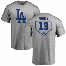 MLB Nike Los Angeles Dodgers #13 Max Muncy Gray RBI T-Shirt
