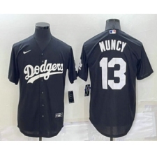 Men's Los Angeles Dodgers #13 Max Muncy Black Turn Back The Clock Stitched Cool Base Jersey