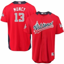 Men's Majestic Los Angeles Dodgers #13 Max Muncy Game Red National League 2018 MLB All-Star MLB Jersey
