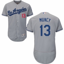 Men's Majestic Los Angeles Dodgers #13 Max Muncy Grey Road Flex Base Authentic Collection MLB Jersey