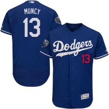 Men's Majestic Los Angeles Dodgers #13 Max Muncy Royal Blue Alternate Flex Base Authentic Collection 2018 World Series MLB Jersey