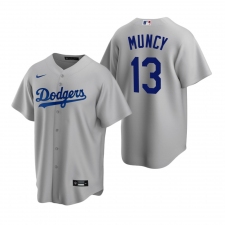 Men's Nike Los Angeles Dodgers #13 Max Muncy Gray Alternate Stitched Baseball Jersey