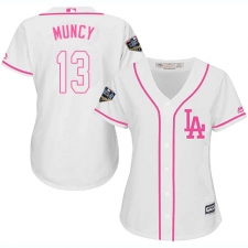 Women's Majestic Los Angeles Dodgers #13 Max Muncy Authentic White Fashion Cool Base 2018 World Series MLB Jersey
