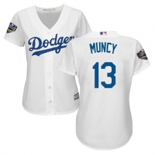 Women's Majestic Los Angeles Dodgers #13 Max Muncy Authentic White Home Cool Base 2018 World Series MLB Jersey