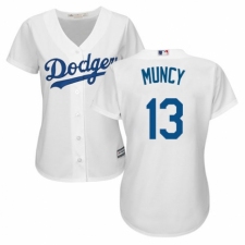 Women's Majestic Los Angeles Dodgers #13 Max Muncy Authentic White Home Cool Base MLB Jersey