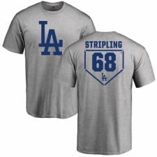MLB Nike Los Angeles Dodgers #68 Ross Stripling Gray RBI T-Shirt