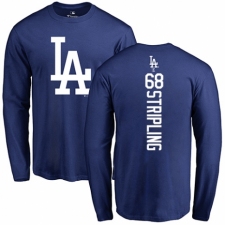 MLB Nike Los Angeles Dodgers #68 Ross Stripling Royal Blue Backer Long Sleeve T-Shirt