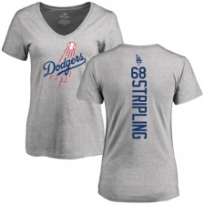 MLB Women's Nike Los Angeles Dodgers #68 Ross Stripling Ash Backer T-Shirt