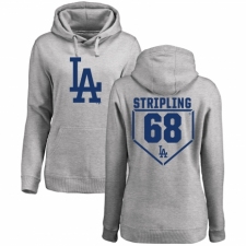 MLB Women's Nike Los Angeles Dodgers #68 Ross Stripling Gray RBI Pullover Hoodie