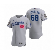 Men's Los Angeles Dodgers #68 Ross Stripling Nike Gray 2020 World Series Authentic Road Jersey