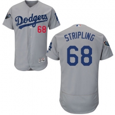 Men's Majestic Los Angeles Dodgers #68 Ross Stripling Gray Alternate Flex Base Authentic Collection 2018 World Series MLB Jersey