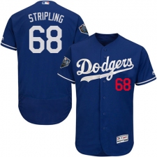 Men's Majestic Los Angeles Dodgers #68 Ross Stripling Royal Blue Alternate Flex Base Authentic Collection 2018 World Series MLB Jersey