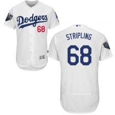 Men's Majestic Los Angeles Dodgers #68 Ross Stripling White Home Flex Base Authentic Collection 2018 World Series MLB Jersey