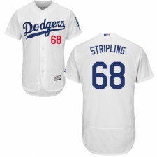 Men's Majestic Los Angeles Dodgers #68 Ross Stripling White Home Flex Base Authentic Collection MLB Jersey