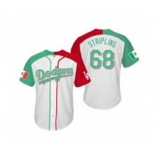 Men's Ross Stripling #68 Los Angeles Dodgers Two-Tone Mexican Heritage Night Cool Base Jersey