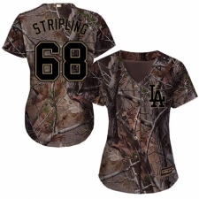 Women's Majestic Los Angeles Dodgers #68 Ross Stripling Authentic Camo Realtree Collection Flex Base MLB Jersey