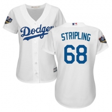 Women's Majestic Los Angeles Dodgers #68 Ross Stripling Authentic White Home Cool Base 2018 World Series MLB Jersey
