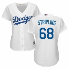 Women's Majestic Los Angeles Dodgers #68 Ross Stripling Authentic White Home Cool Base MLB Jersey