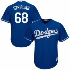 Youth Majestic Los Angeles Dodgers #68 Ross Stripling Authentic Royal Blue Alternate Cool Base MLB Jersey