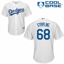 Youth Majestic Los Angeles Dodgers #68 Ross Stripling Authentic White Home Cool Base MLB Jersey