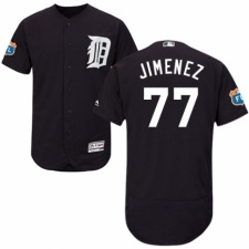 Men's Majestic Detroit Tigers #77 Joe Jimenez Navy Blue Alternate Flex Base Authentic Collection MLB Jersey