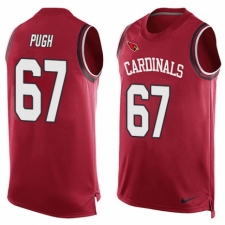 Men's Nike Arizona Cardinals #67 Justin Pugh Limited Red Player Name & Number Tank Top NFL Jersey