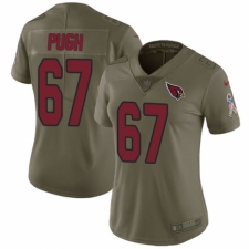Women's Nike Arizona Cardinals #67 Justin Pugh Limited Olive 2017 Salute to Service NFL Jersey