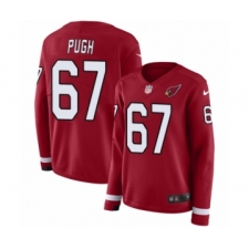 Women's Nike Arizona Cardinals #67 Justin Pugh Limited Red Therma Long Sleeve NFL Jersey