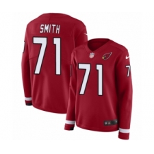Women's Nike Arizona Cardinals #71 Andre Smith Limited Red Therma Long Sleeve NFL Jersey