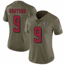 Women's Nike Atlanta Falcons #9 Garrett Grayson Limited Olive 2017 Salute to Service NFL Jersey