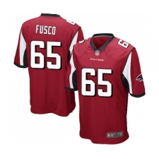Men's Atlanta Falcons #65 Brandon Fusco Game Red Team Color Football Jersey