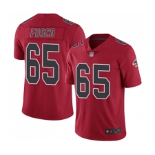 Men's Atlanta Falcons #65 Brandon Fusco Limited Red Rush Vapor Untouchable Football Jersey