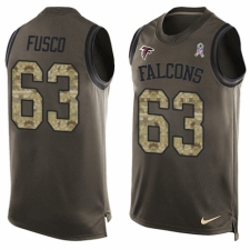 Men's Nike Atlanta Falcons #63 Brandon Fusco Limited Green Salute to Service Tank Top NFL Jersey