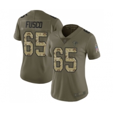 Women's Atlanta Falcons #65 Brandon Fusco Limited Olive Camo 2017 Salute to Service Football Jersey