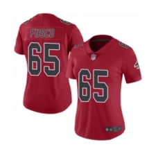 Women's Atlanta Falcons #65 Brandon Fusco Limited Red Rush Vapor Untouchable Football Jersey