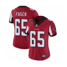 Women's Atlanta Falcons #65 Brandon Fusco Red Team Color Vapor Untouchable Limited Player Football Jersey
