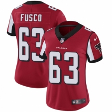 Women's Nike Atlanta Falcons #63 Brandon Fusco Red Team Color Vapor Untouchable Elite Player NFL Jersey