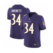 Men's Baltimore Ravens #34 Anthony Averett Purple Team Color Vapor Untouchable Limited Player Football Jersey