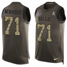 Men's Nike Buffalo Bills #71 Marshall Newhouse Limited Green Salute to Service Tank Top NFL Jersey