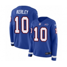 Women's Nike Buffalo Bills #10 Jeremy Kerley Limited Royal Blue Therma Long Sleeve NFL Jersey