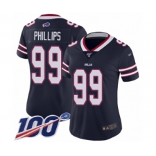 Women's Buffalo Bills #99 Harrison Phillips Limited Navy Blue Inverted Legend 100th Season Football Jersey