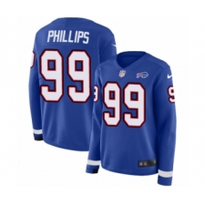 Women's Nike Buffalo Bills #99 Harrison Phillips Limited Royal Blue Therma Long Sleeve NFL Jersey