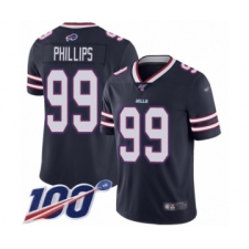 Youth Buffalo Bills #99 Harrison Phillips Limited Navy Blue Inverted Legend 100th Season Football Jersey