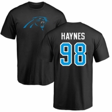 NFL Nike Carolina Panthers #98 Marquis Haynes Black Name & Number Logo T-Shirt
