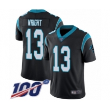 Men's Carolina Panthers #13 Jarius Wright Black Team Color Vapor Untouchable Limited Player 100th Season Football Jersey