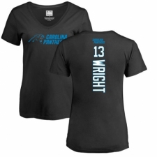 NFL Women's Nike Carolina Panthers #13 Jarius Wright Black Backer T-Shirt