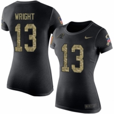 NFL Women's Nike Carolina Panthers #13 Jarius Wright Black Camo Salute to Service T-Shirt