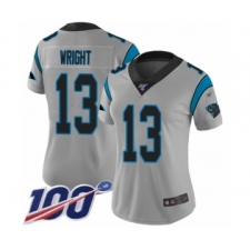 Women's Carolina Panthers #13 Jarius Wright Silver Inverted Legend Limited 100th Season Football Jersey