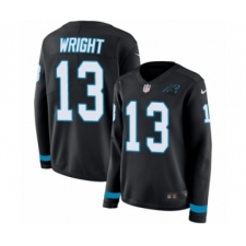 Women's Nike Carolina Panthers #13 Jarius Wright Limited Black Therma Long Sleeve NFL Jersey